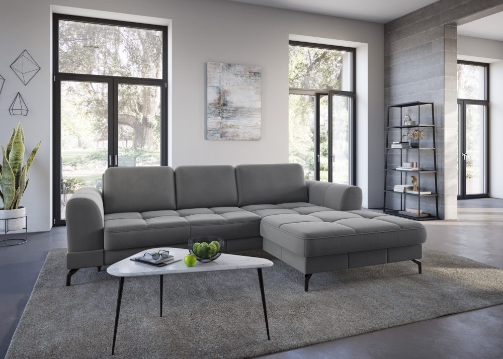 sit&more Ecksofa »Bendigo V«, inklusive Sitztiefenverstellung, Bodenfreiheit 12 cm, wahlweise in 2 unterschiedlichen Fussfarben