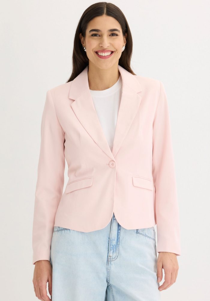 bonprix Kurzblazer mit Pattentaschenrosa 36Damen