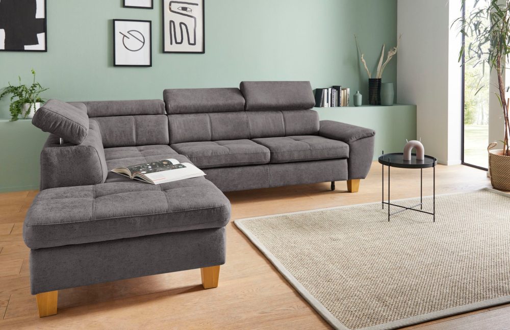 exxpo - sofa fashion Ecksofa, inklusive Kopfteilverstellung, wahlweise mit Bettfunktion und Bettkasten