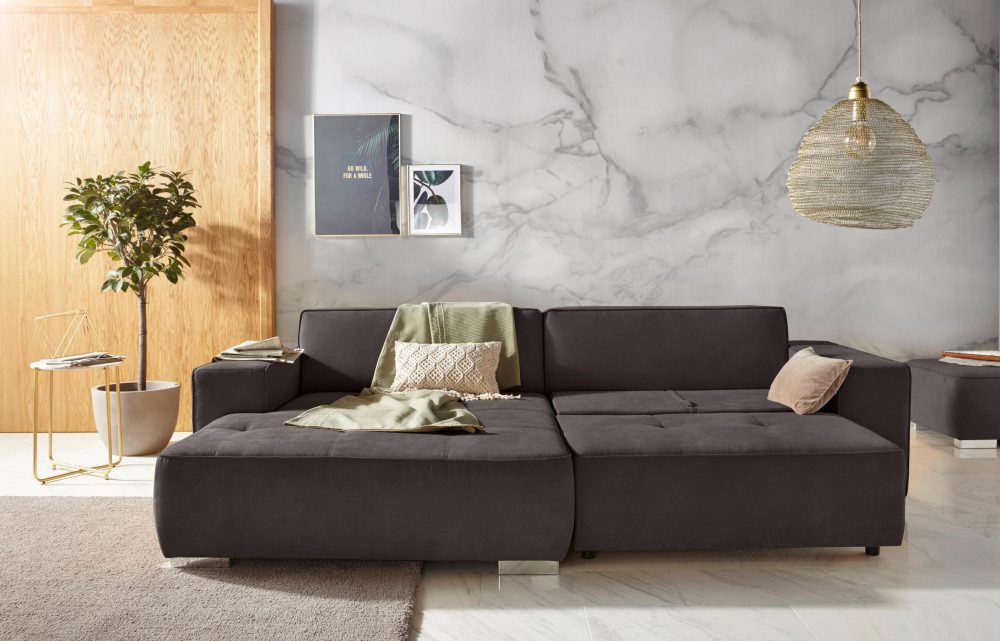 INOSIGN Ecksofa »Sapporo«, wahlweise Bettfunktion oder Sitztiefenverstellung, Federkern