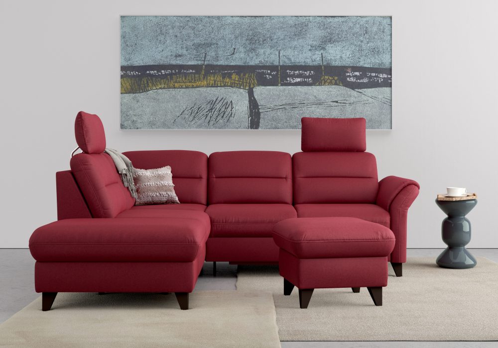 sit&more Ecksofa »Mellum«, inklusive Federkern, wahlweise mit Bettfunktion, Stauraum und Armteilfunktion