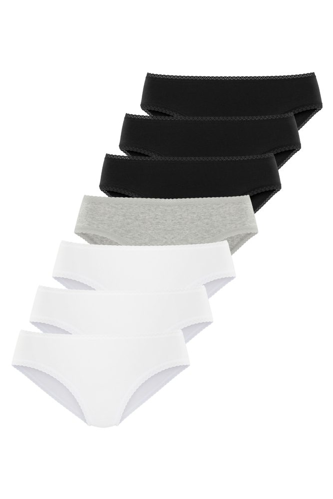 Vivance Jazz-Pants Slips 7er-Pack, aus weicher Baumwollqualität mit feiner Spitzeneinfassung