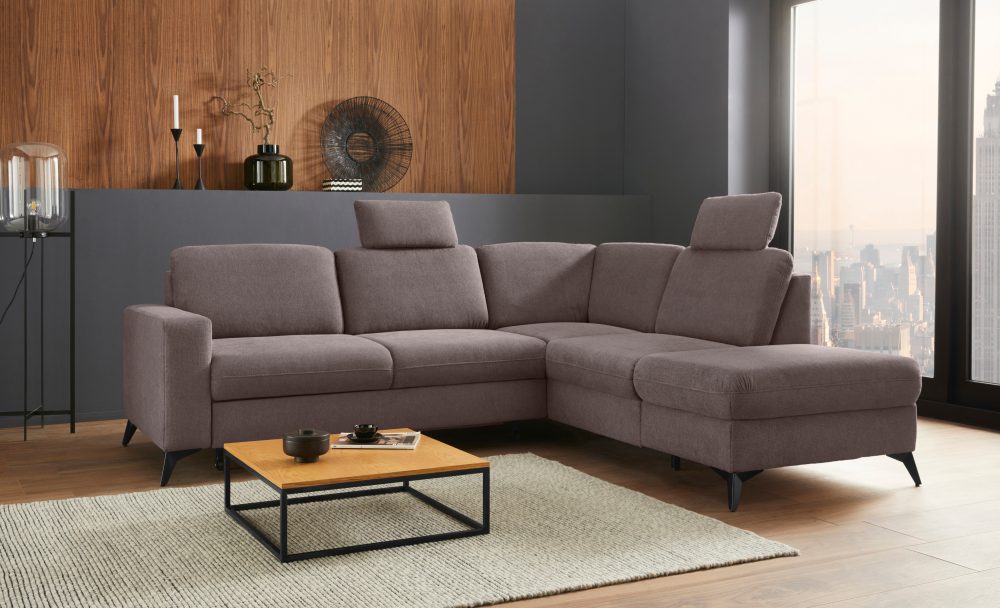 Places of Style Ecksofa »Lolland«, Wahlweise mit Bettfunktion und Stauraum, Federkern, auch mit abwischbarem Bezug