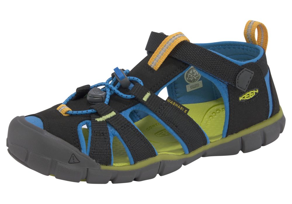 Keen Seacamp II CNX Sandalen Jugend black/brilliant blue 2020 US 1 | EU 32-33 Freizeit Sandalen