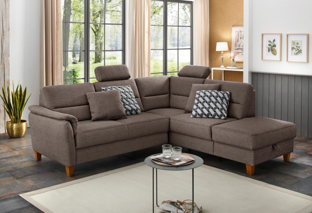 Home affaire Ecksofa »Palmera«, Federkern, wahlweise mit Bettfunktion und mit/ohne Stauraum