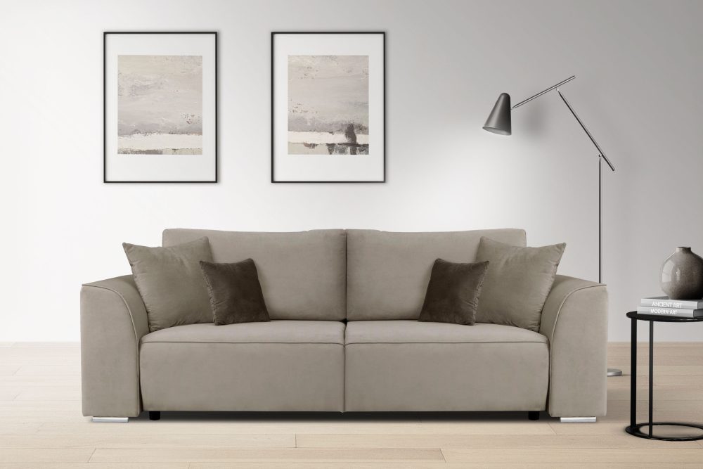 INOSIGN 3-Sitzer »Beatrice«, wahlweise auch mit Bettfunktion und Bettkasten (Tiefe 110cm ist MIT Bettfunktion)
