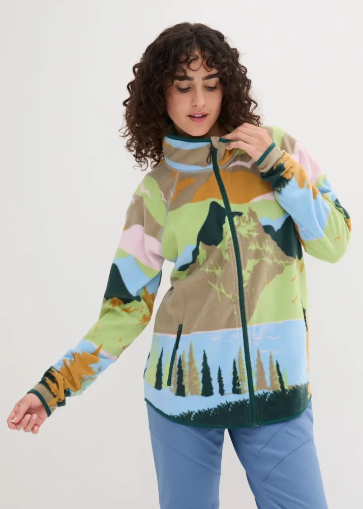 bonprix Fleecejacke lässige Passform, aus 100% Polyester, mit Reissverschluss-Taschen