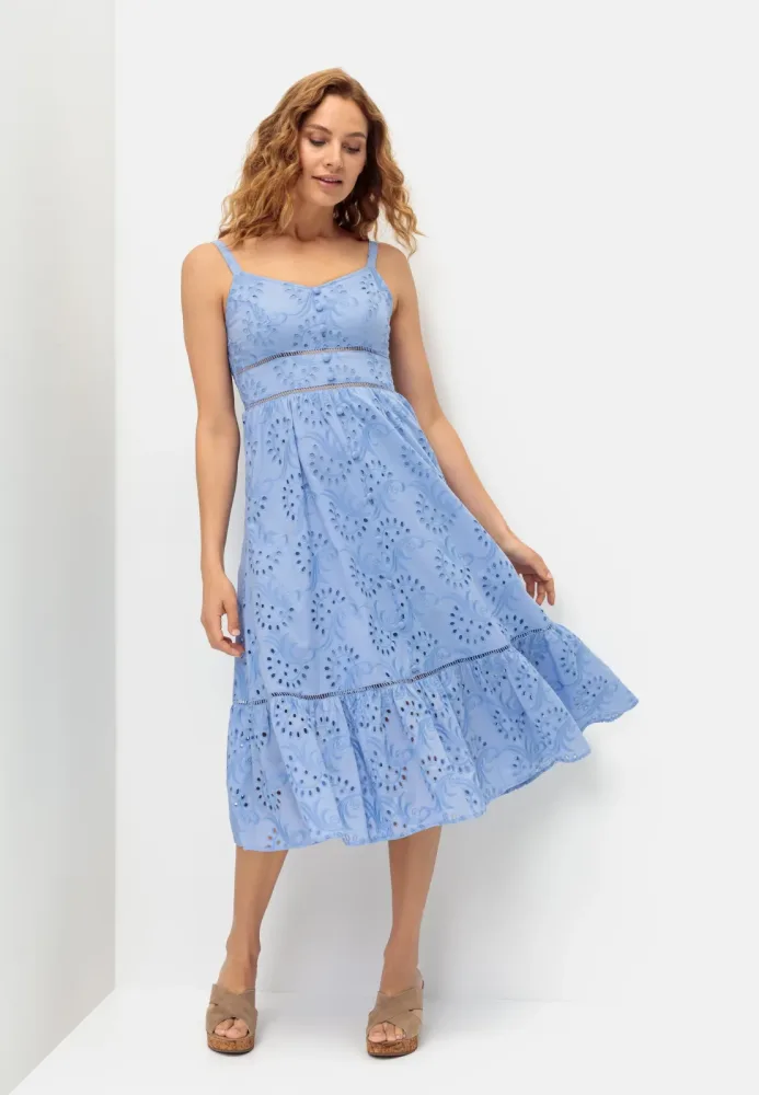 LASCANA Midikleid mit sommerlicher Lochstickerei