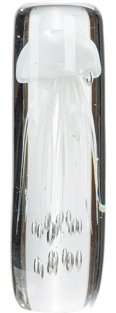 Gilde Figur Qualle Glas Weiss H: 30 cm  | Schubiger Möbel