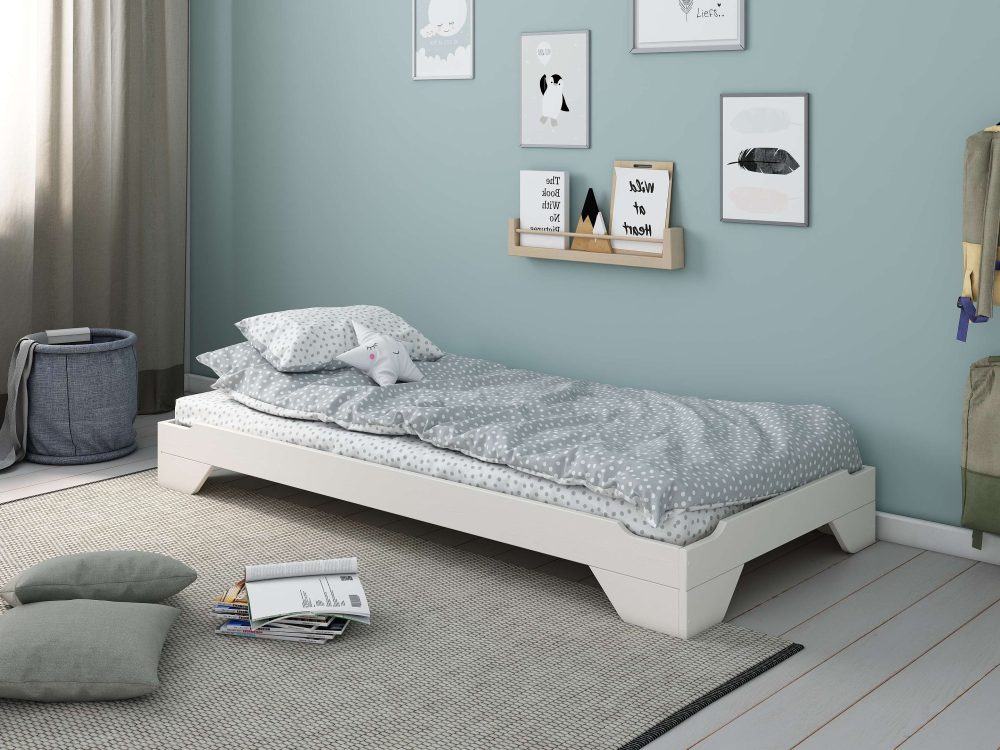 Home affaire Bett »Melwine, Bettgestell, Massivholzbett, Holzbett«, aus massiver Kiefer, inklusive Lattenrost, stapelbar