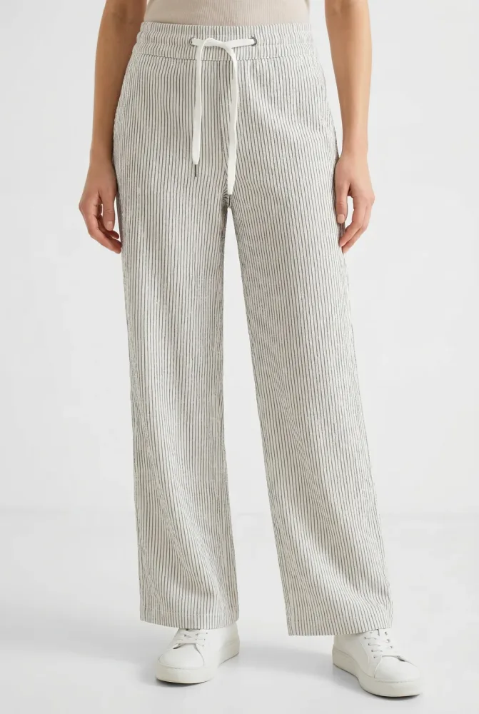 7/8 Wide Leg Hose im Loose Fit mit Streifen