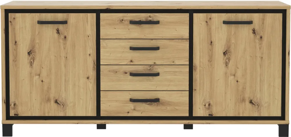 Sideboard TRONDHEIM 2 Türen 4 Schubladen 41.5x178.4x81.3cm artisan eiche eiche