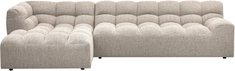 mutoni - Ecksofa Allure links Webstoff grob natur meliert 324x165, One Size, Beige