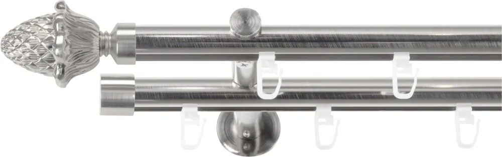SN DECO GROUP Gardinenstange Ø 19 mm 2 läufig-läufig Fixmass;kürzbar