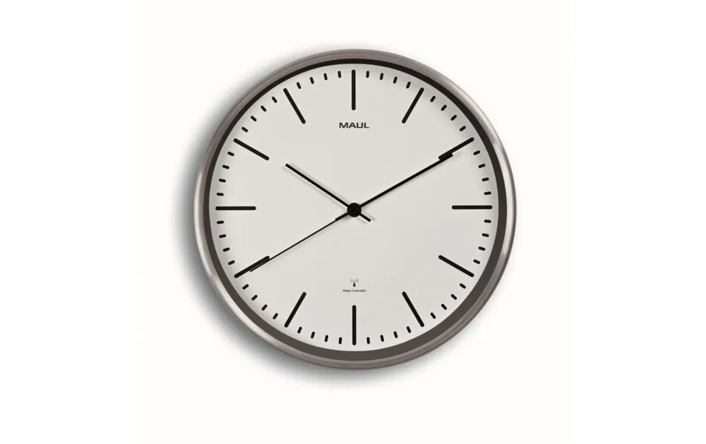 MAUL Wanduhr MAULfly, Durchmesser 30 cm, Funkuhr, weiss