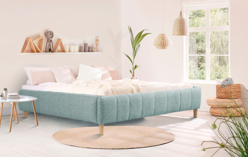 andas Polsterbett »Tarje«, Ohne Kopfteil - ideal für Dachschrägen oder Eigengestaltung der Wand am Bett, in 5 Breiten, auch in Überlänge 220 cm, incl. Roll-Lattenrost