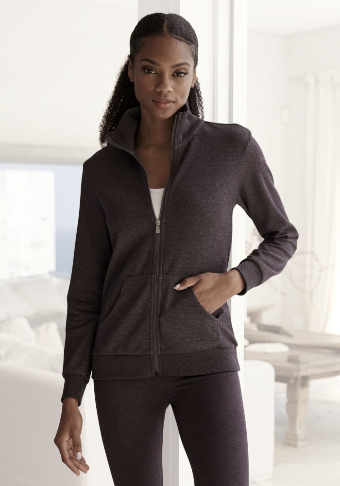 Bench. Sweatjacke »- Loungejacke«, mit glänzender Logostickerei am Stehkragen, Loungewear