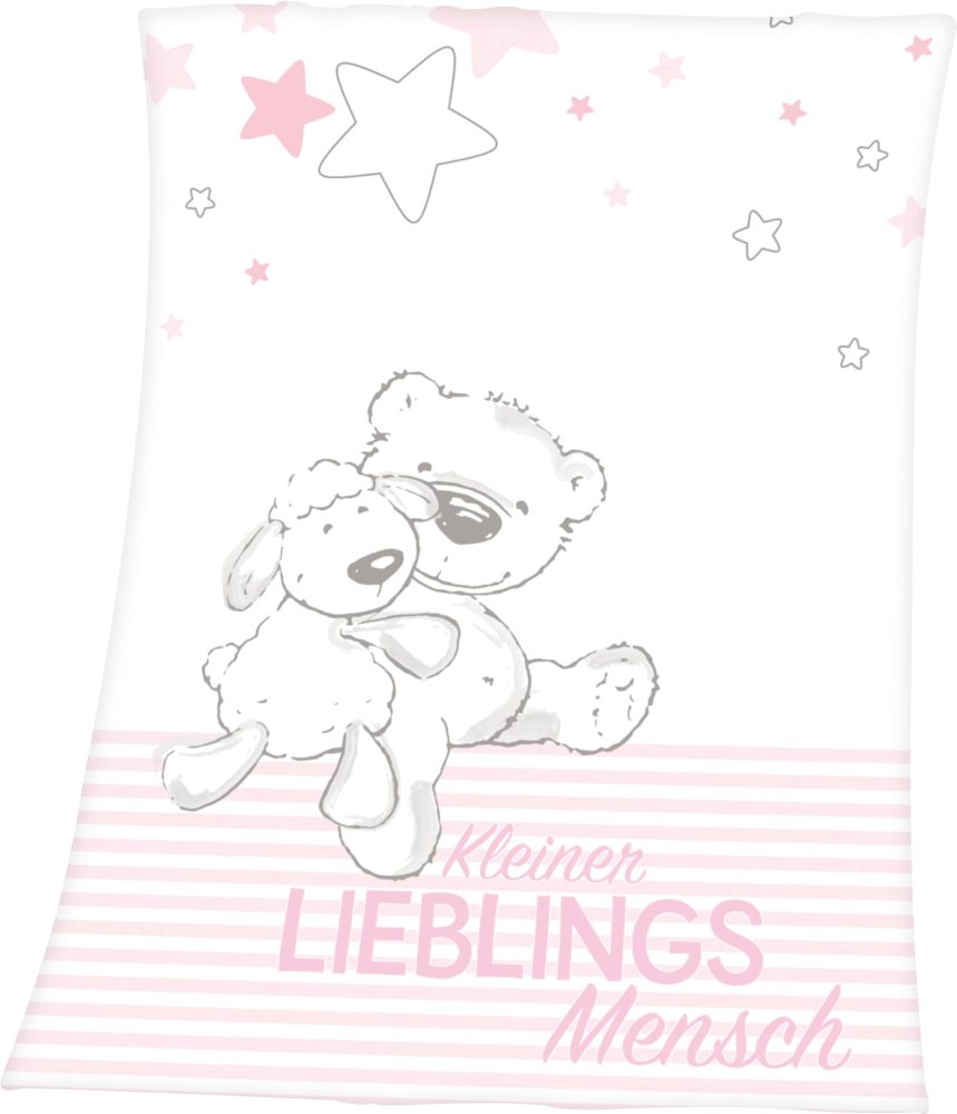 babybest® Microfaserflauschdecke Kleiner Lieblingsmensch rosa