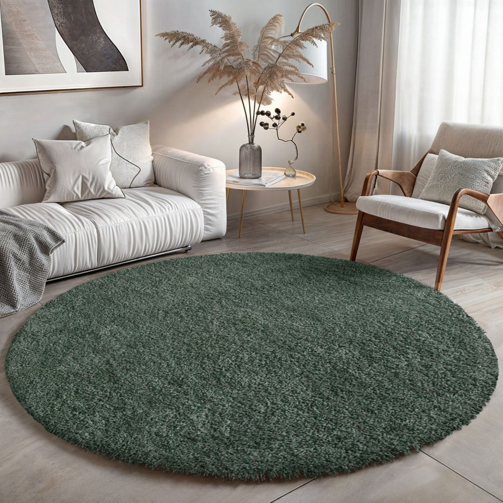 my home Teppich »Banji«, rund, Uni Farben, weich und flauschig, auch als Läufer & in rund erhältlich