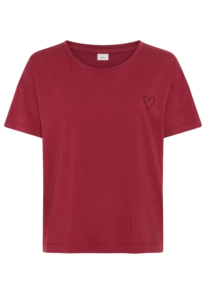 s.Oliver T-Shirt 1 mit kleinem Herzprint auf der Brust