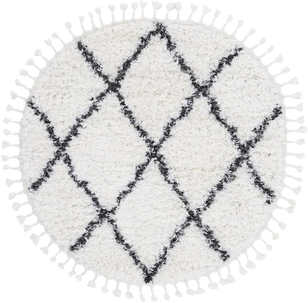 carpetfine Hochflor-Teppich »Eddy«, rund, 30 mm Höhe, Mit Fransen, Wohnzimmer