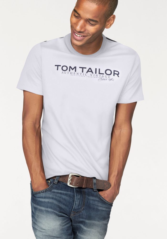TOM TAILOR Rundhalsshirt, mit Logoprint