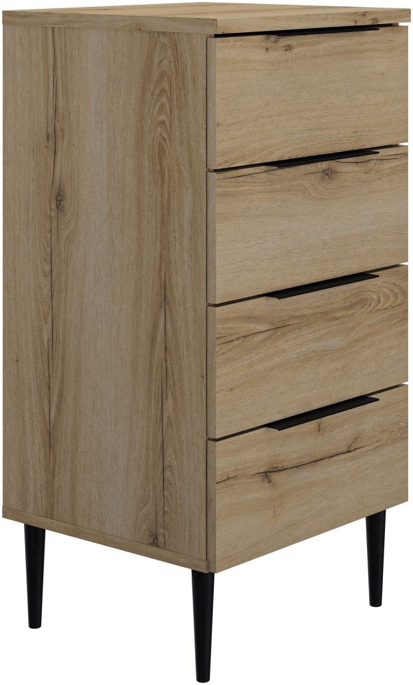 Kommode LUCIAN 4 Schubladen 45x48x98cm eiche
