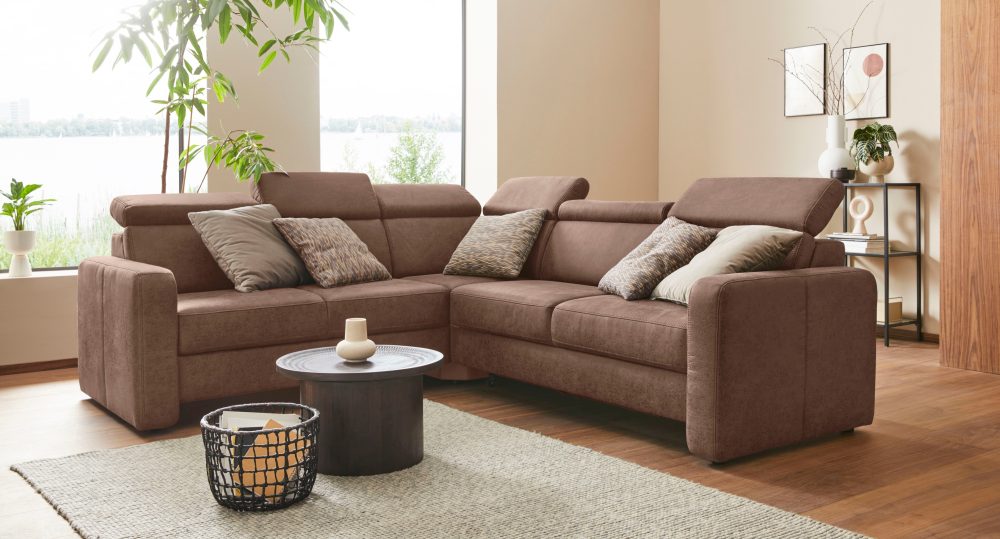 sit&more Ecksofa »Bologna«, inklusive Kopfteilverstellung und Federkern, wahlweise mit Bettfunktion und Schubkasten