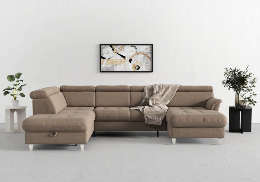 sit&more Wohnlandschaft, inklusive Kopfteilverstellung, wahlweise mit Bettfunktion und Bettkasten