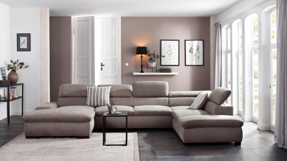Home affaire Wohnlandschaft »Alberto«, XL, inklusive Kopfteilverstellung