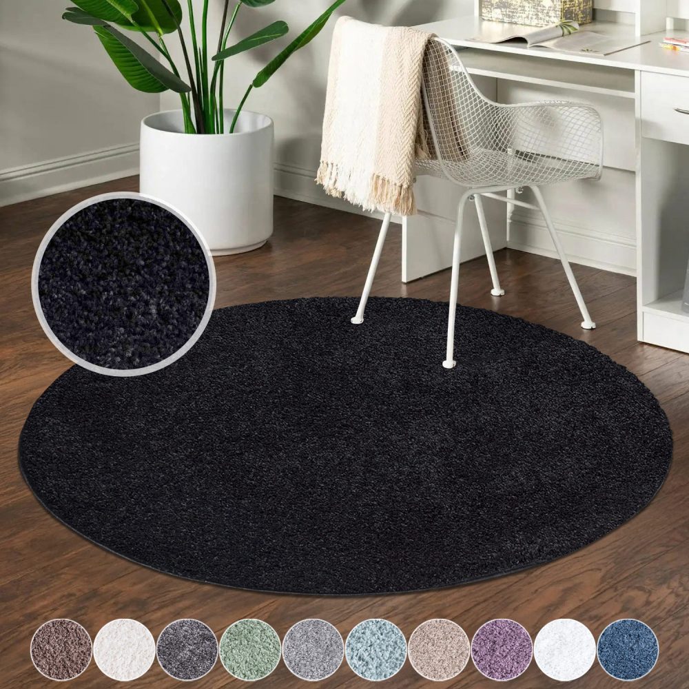 Carpet City Hochflor-Teppich »City Shaggy«, rund, 30 mm Höhe, Teppich Einfarbig Uni, besonders flauschig-weich, ideal für Wohnzimmer & Schlafzimmer