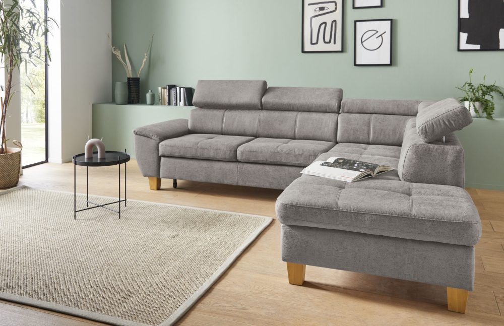 exxpo - sofa fashion Ecksofa, inklusive Kopfteilverstellung, wahlweise mit Bettfunktion und Bettkasten
