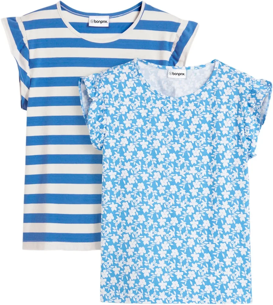 bonprix Shirt mit Bio-Baumwolle (2er Pack)weiß 152Mädchen