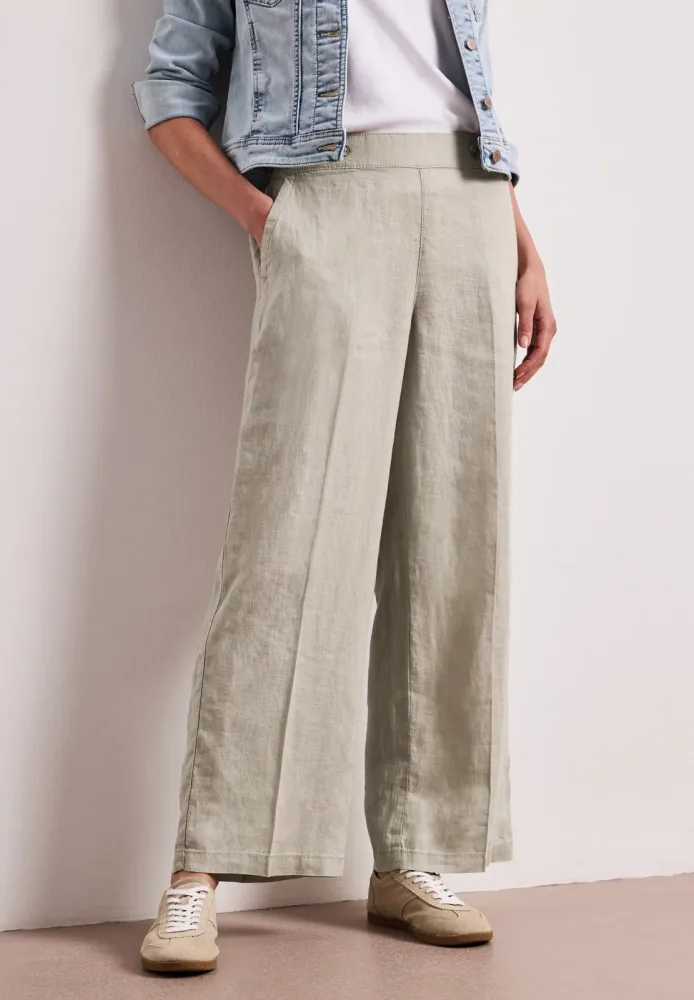 High Waist Wide Leg Hose aus Leinen