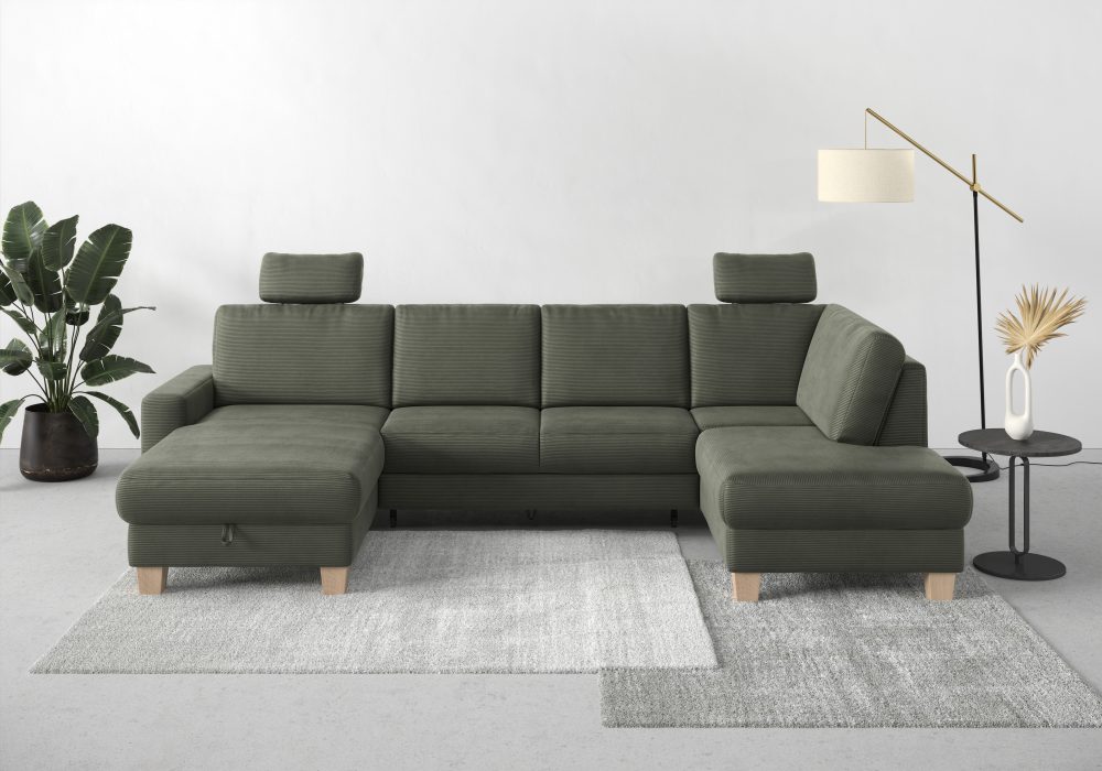 Home affaire Wohnlandschaft »Summer«, mit oder ohne Bettfunktion und Bettkasten, Cord-Bezug