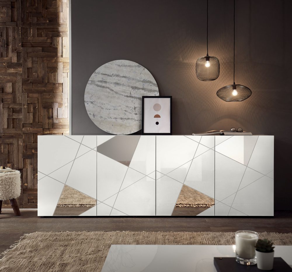 LC Sideboard »Vittoria Sideboard«, Breite 241 cm, Front mit Siebdruck und Spiegelfront