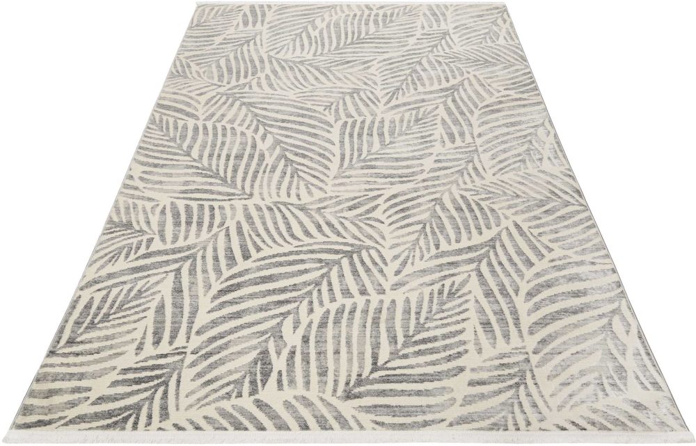 Esprit Teppich »Victoria ESP-21078«, rechteckig, 7 mm Höhe, Moderner Design Kurzflorteppich mit Fransen, Wohnzimmer