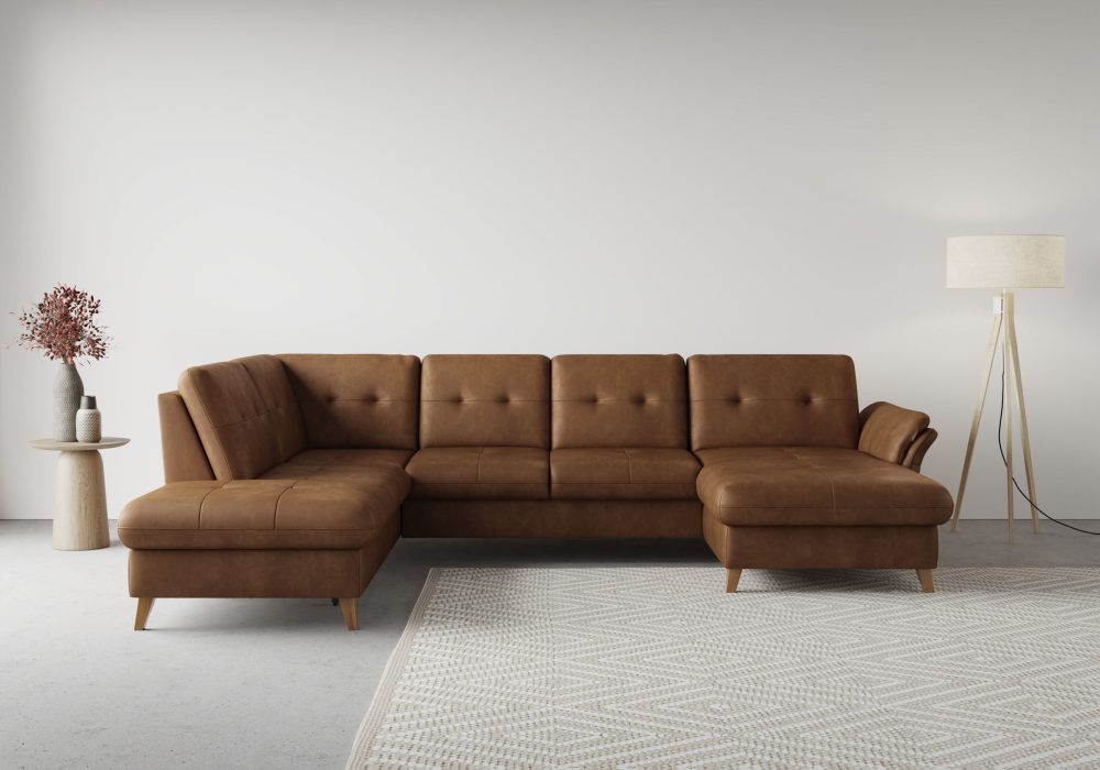 sit&more Wohnlandschaft »Göteborg«, inklusive Sitztiefenverstellung und Federkern, wahlweise mit Bettfunktion und Bettkasten