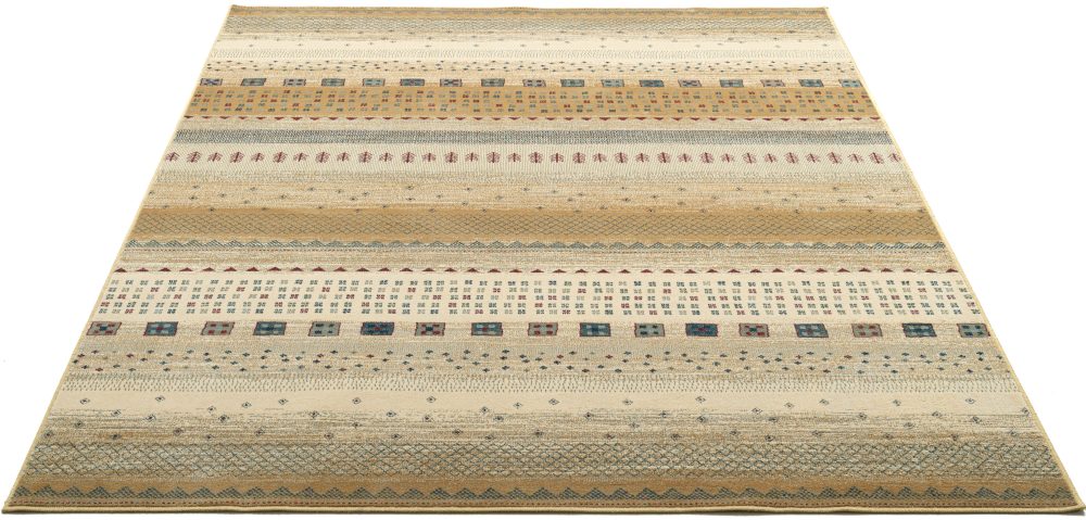 Gino Falcone Teppich »Cherina GF-132«, rechteckig, Ethno Design, gestreift, leichter Glanz, 100 % Viskose, Wohnzimmer