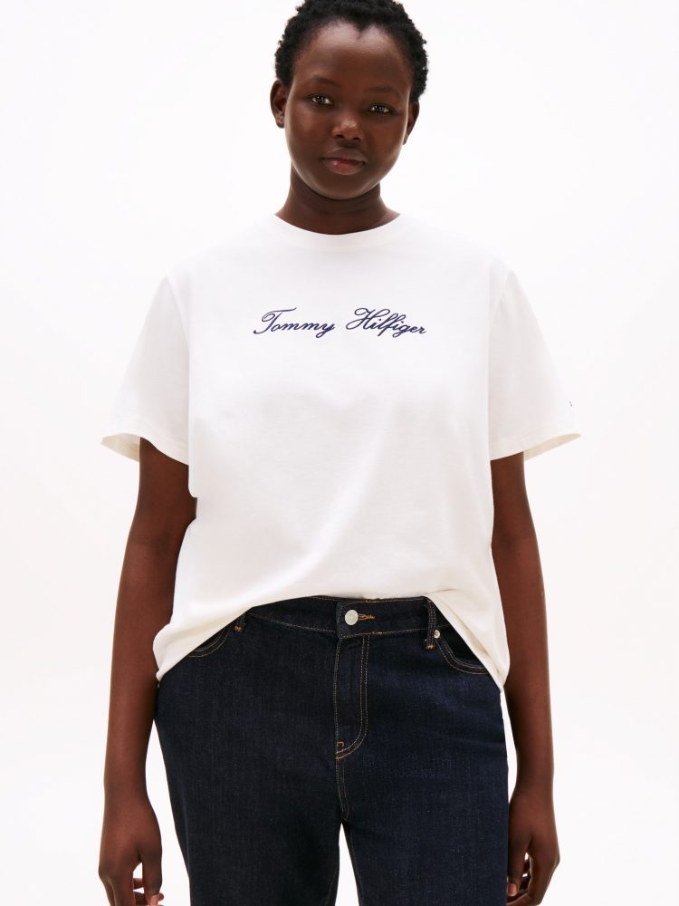 Tommy Hilfiger Curve T-Shirt »CRV SCRIPT REG C-NK SS T-SHIRT«
