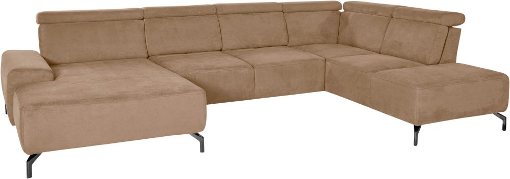 sit&more Wohnlandschaft, 15 cm Fusshöhe, inklusive Sitztiefenverstellung und Kopfteilverstellung, wahlweise in 2 unterschiedlichen Fussfarben