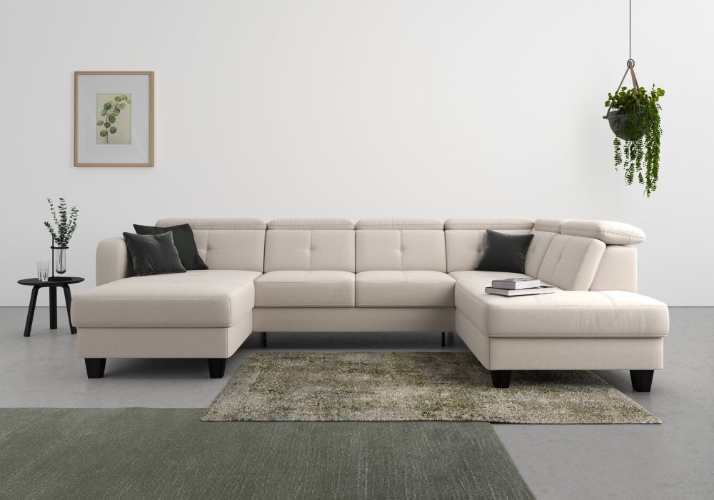 sit&more Wohnlandschaft »Bellucci«, inklusive Kopfteilverstellung und Federkern, wahlweise mit Bettfunktion und Bettkasten