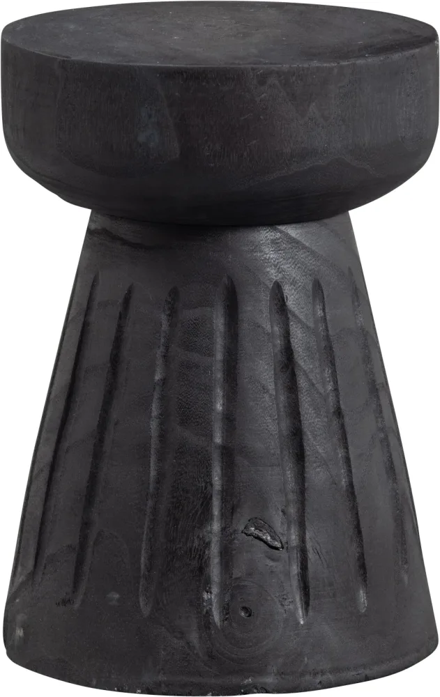 mutoni - Hocker Borre Holz rund 28x28, One Size, Schwarz