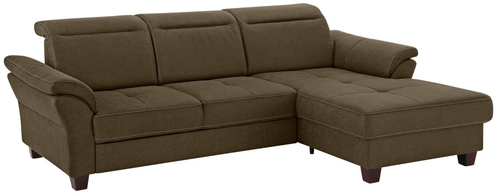 Premium collection by Home affaire Ecksofa »Solvei«, mit Recamierenabschluss und Sitztiefenverstellung. Wahlweise auch mit Kopfteilverstellung und Bettfunktion, Federkern