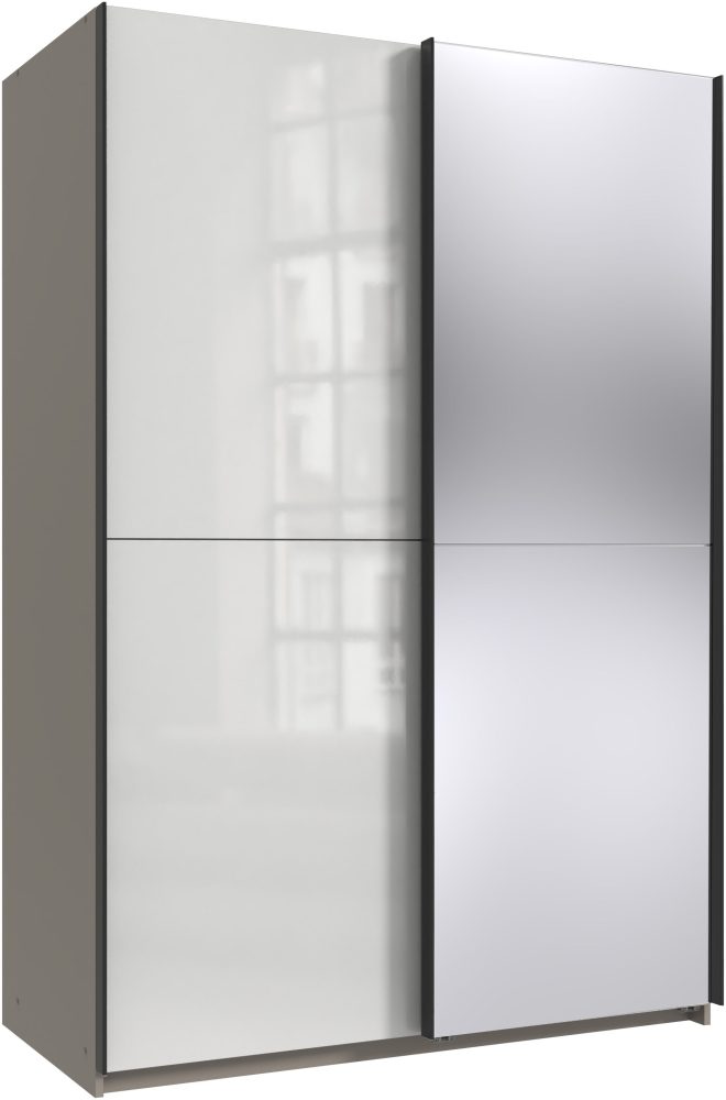 Wimex Kleiderschrank »Mugano, B/T/H 135 oder 180/65/198cm, Made in Germany«, (wähle Deine Ausstattung: Basic oder Premium!), 2 Schwebetüren mit oder ohne Spiegel, Metallgriffe