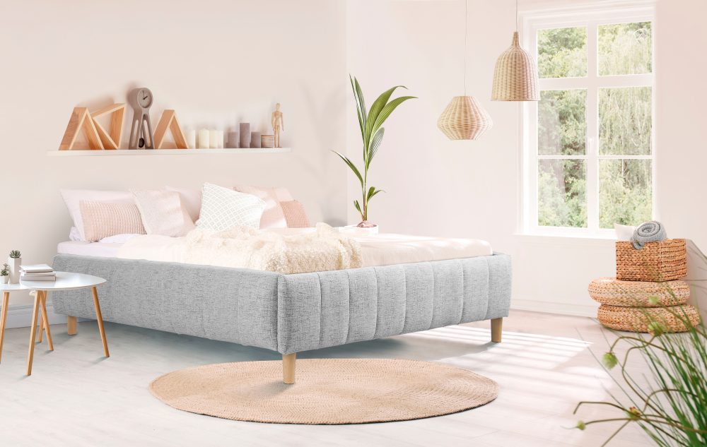 andas Polsterbett »Tarje«, Ohne Kopfteil - ideal für Dachschrägen oder Eigengestaltung der Wand am Bett, in 5 Breiten, auch in Überlänge 220 cm, incl. Roll-Lattenrost
