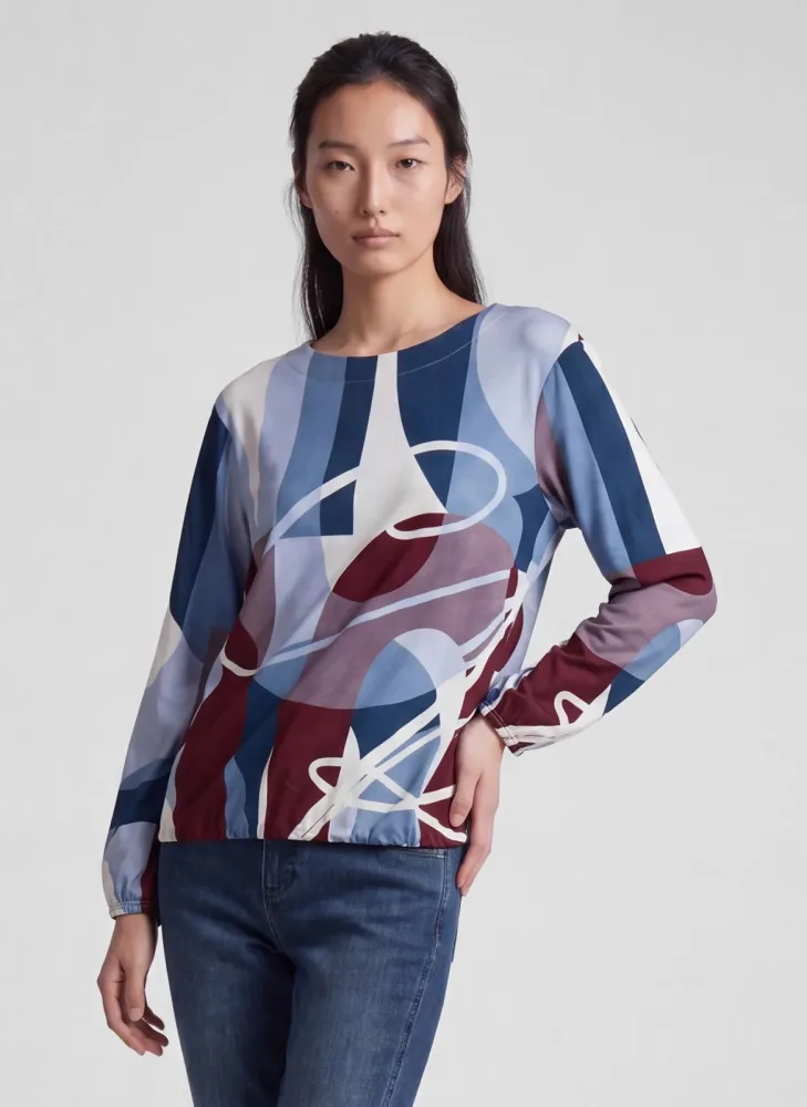 Rabe 3/4-Arm-Shirt mit grafischem, glitzerndem Muster