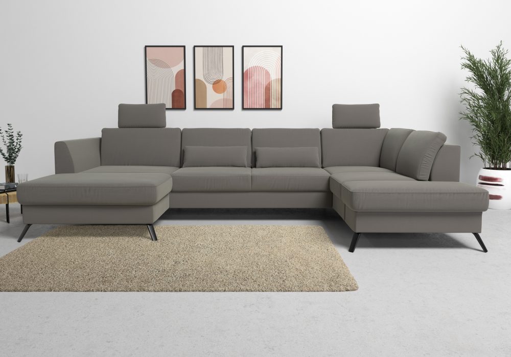 sit&more Wohnlandschaft, inklusive Sitztiefenverstellung, wahlweise mit Bettfunktion, 15cm hoch