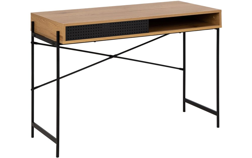 Schreibtisch Angie Wildeiche Papier Schiebetür 110x50x75cm
