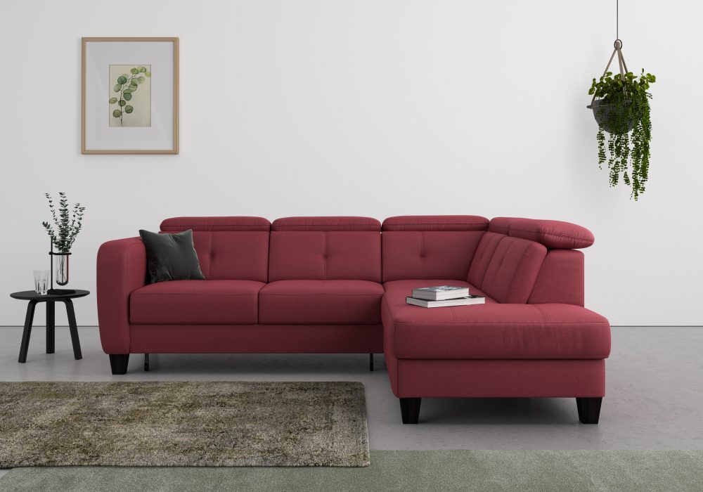 sit&more Ecksofa »Bellucci«, inklusive Kopfteilverstellung und Federkern, wahlweise mit Bettfunktion und Bettkasten